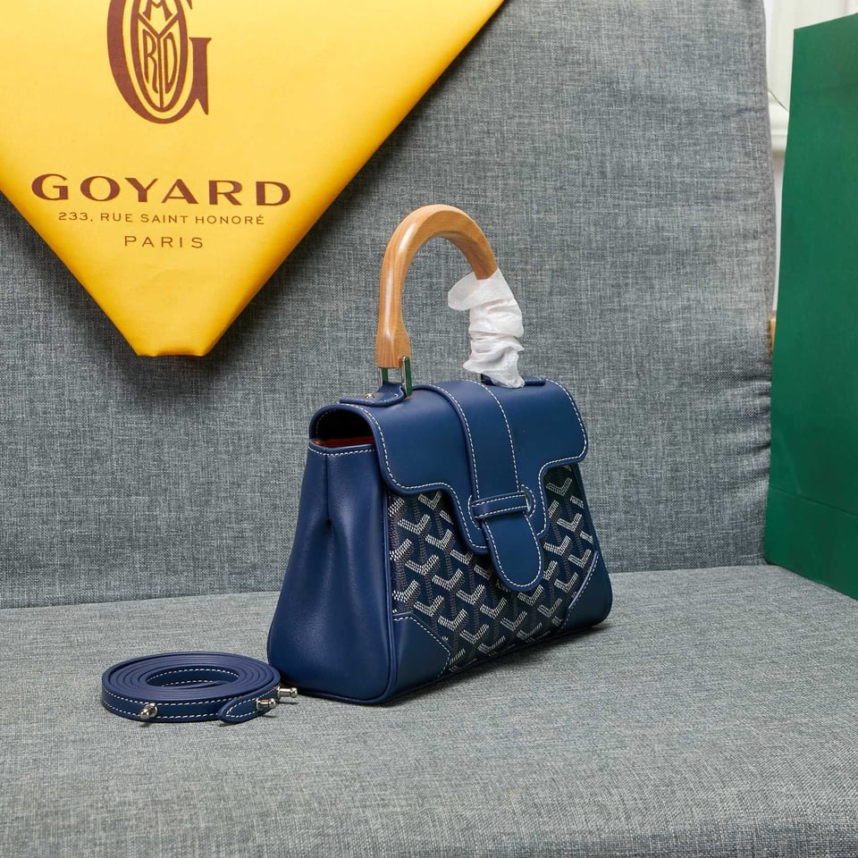 Goyard Saigon Souple Mini Bag Dark Blue Canvas 20cm view 4