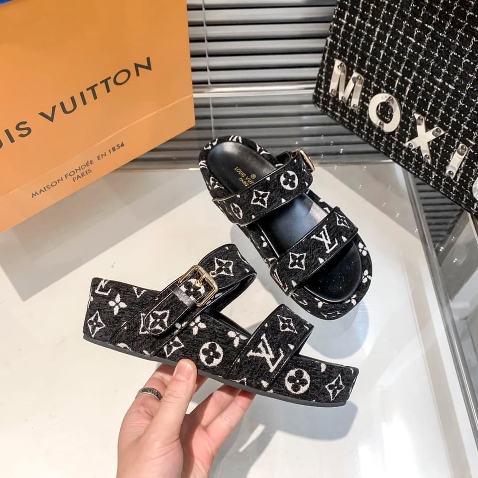 Louis Vuitton Mule Jumbo Flatform Sandals Black 1A94UU view 5