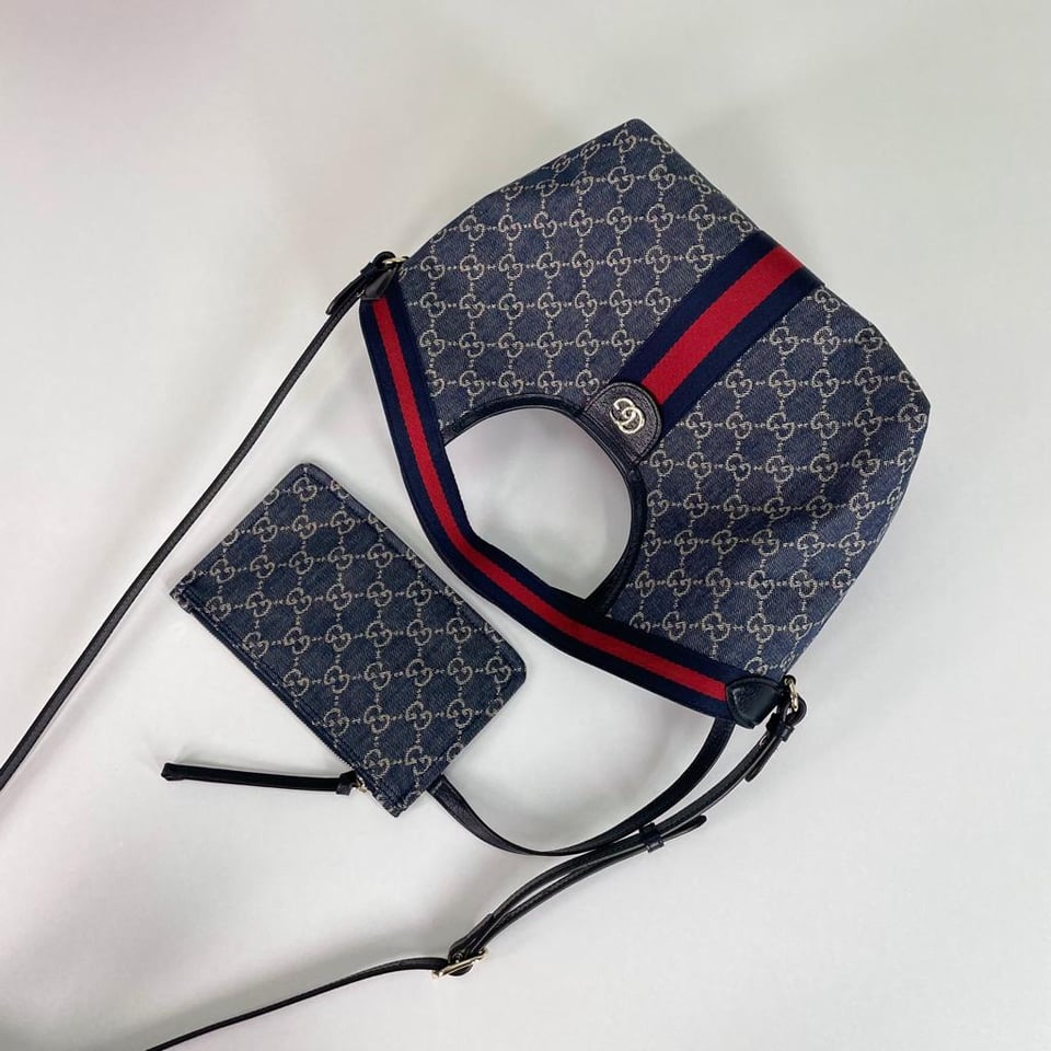 Gucci Giglio GG Denim Tote Bag 25cm/9.8in view 8