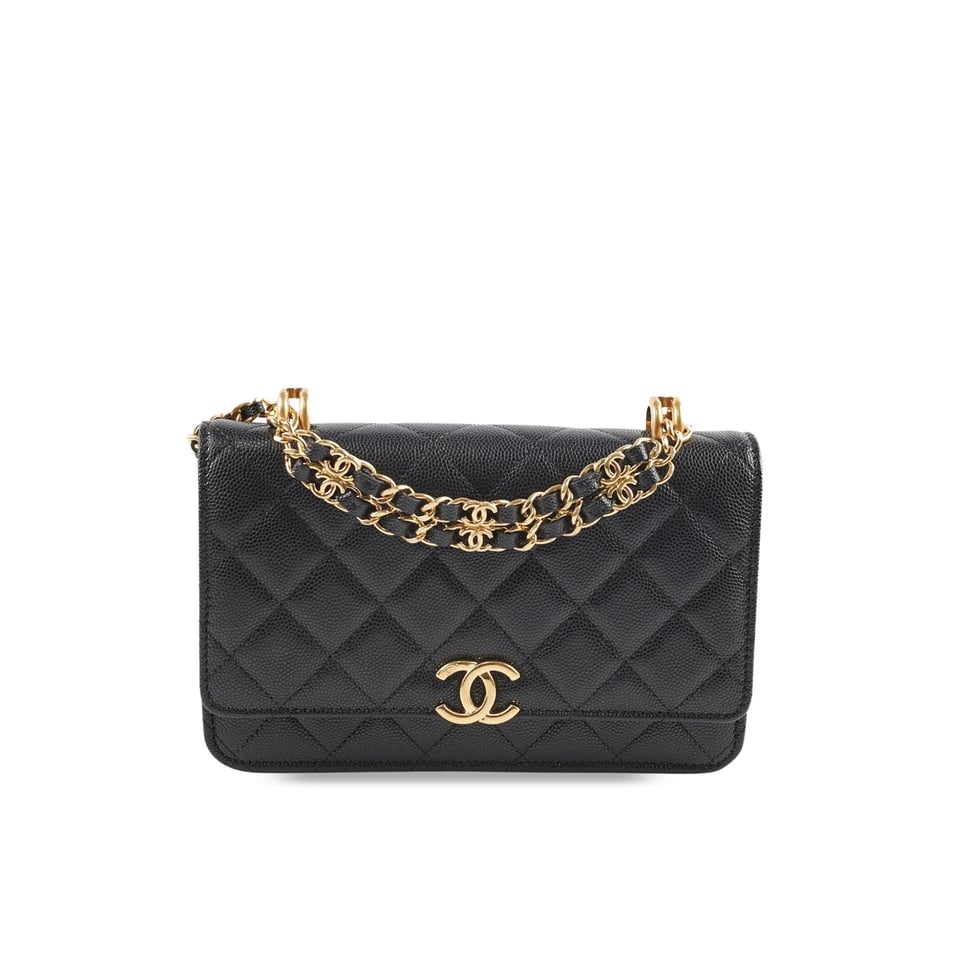 Chanel Grained Calfskin Wallet on Chain 19cm view 2