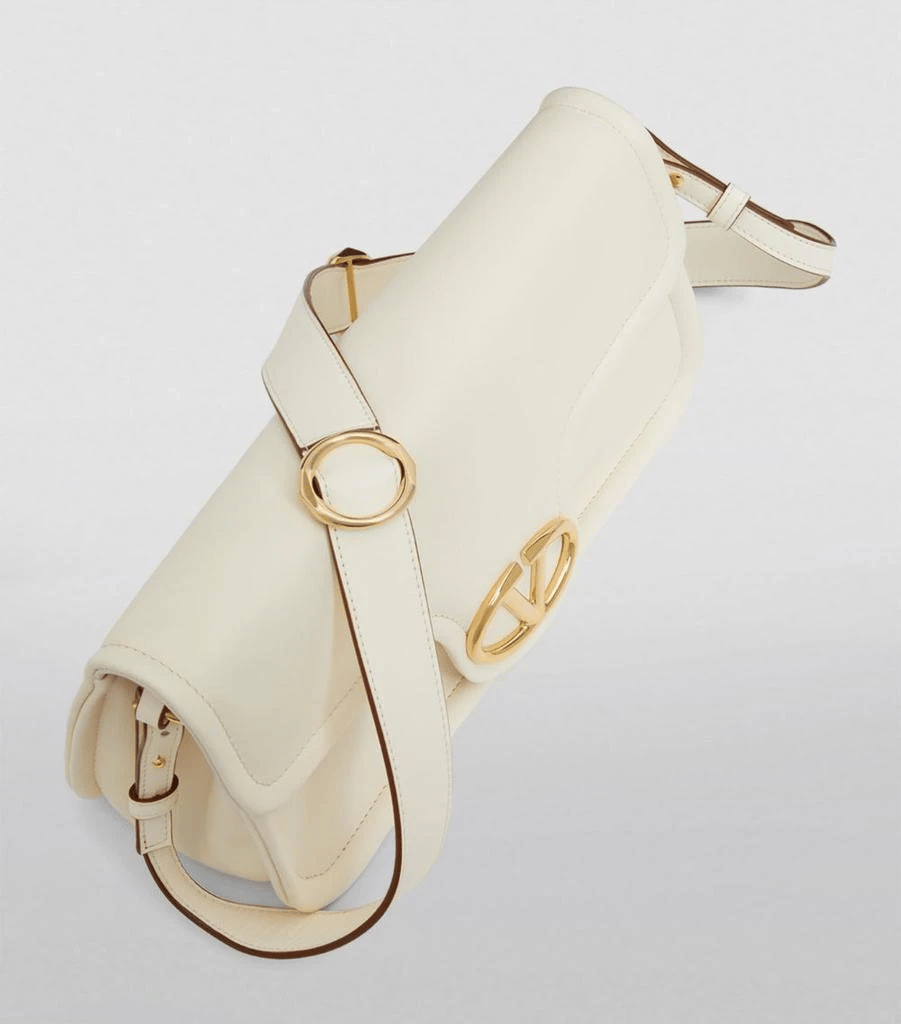 Valentino Garavani Vlogo 1960 Nappa Leather Shoulder Bag White 28Cm view 8