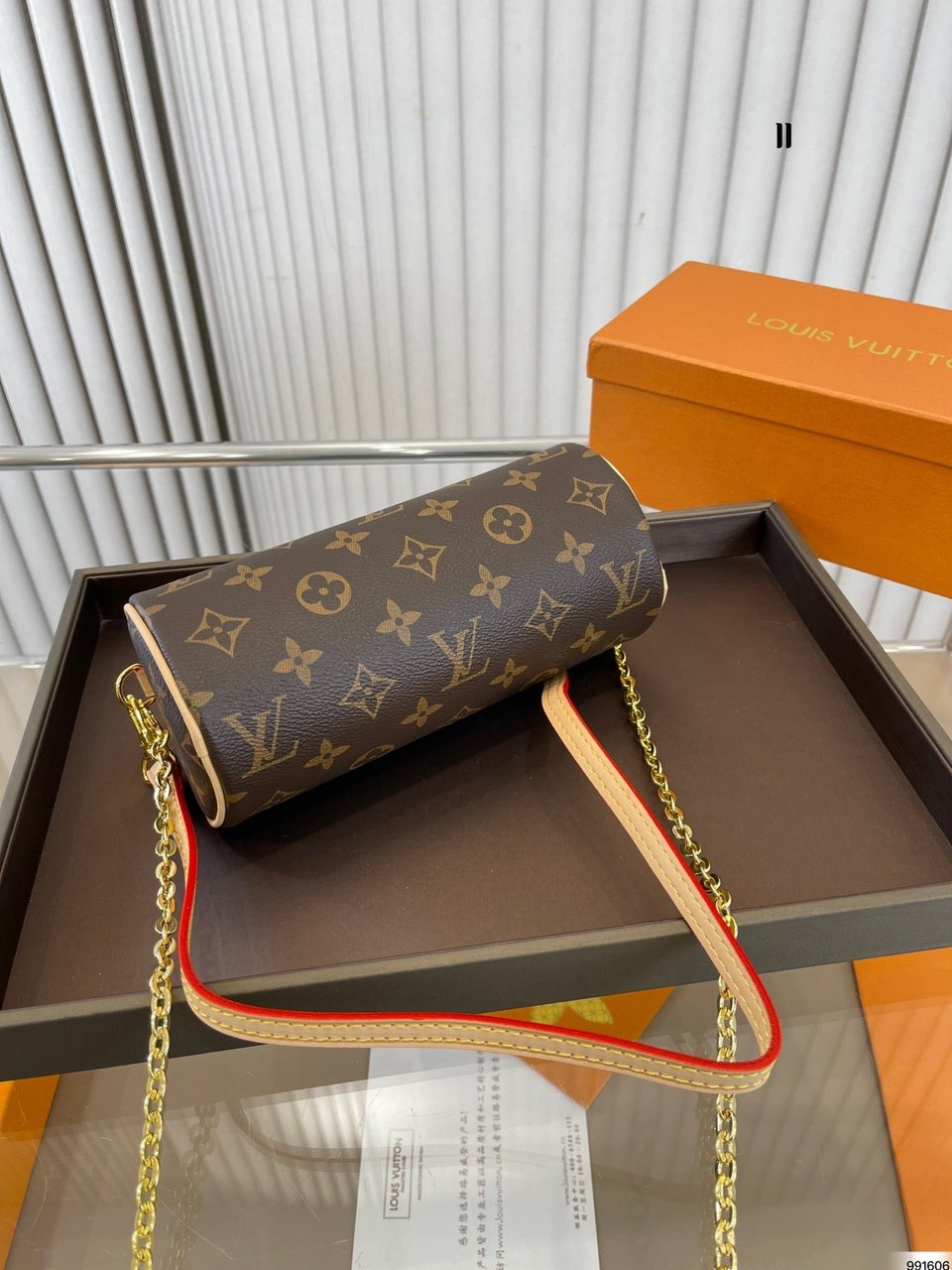 Louis Vuitton Monogram Pochette Papillon Pouch Brown 20Cm view 6