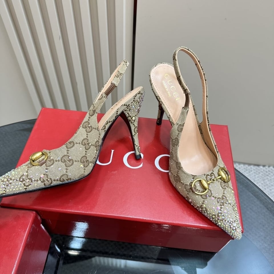 Gucci Women’S Horsebit Pump Gg Canvas Beige And Dark Brown view 4