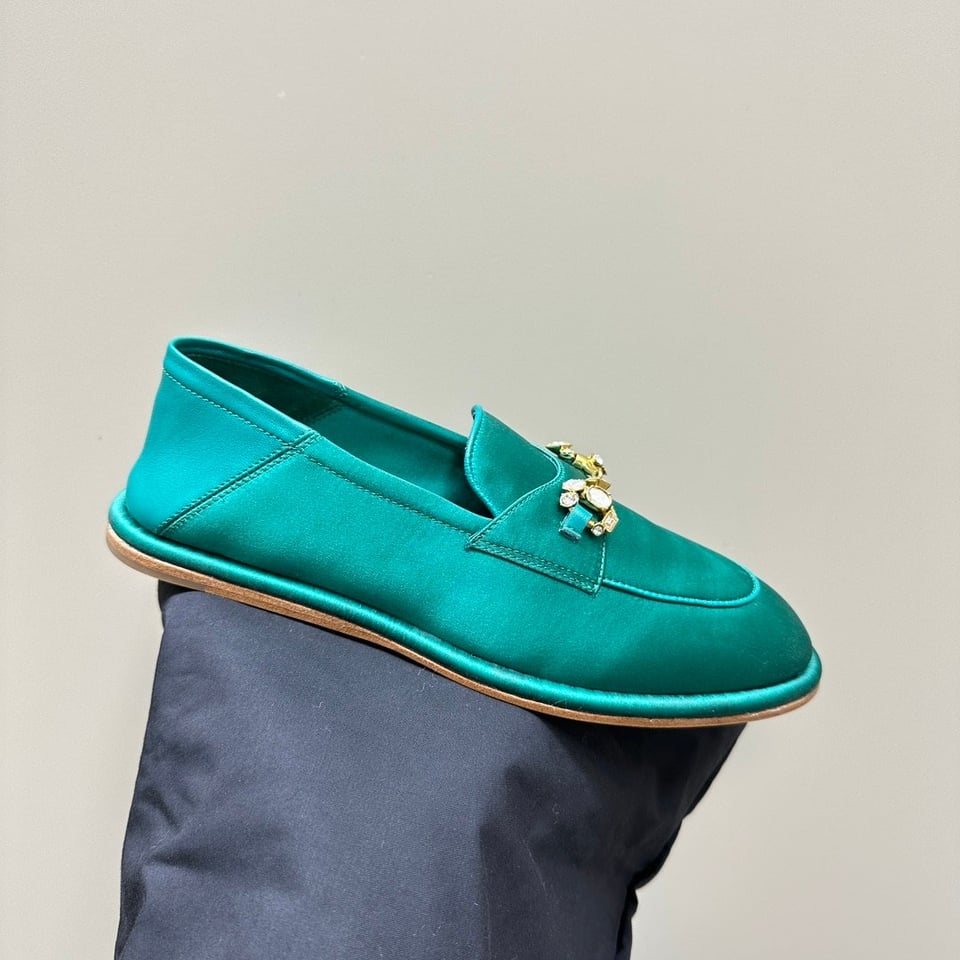 Gucci Women’S Horsebit Loafer With Crystals Blue view 3