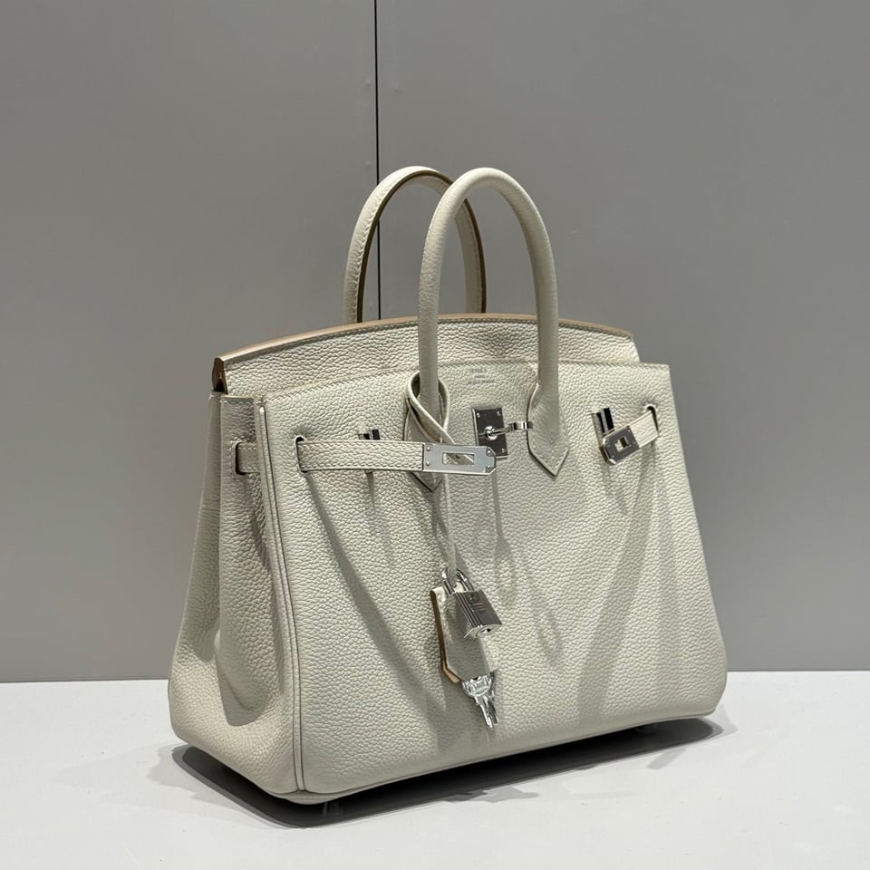 Hermes Birkin 25Cm White Togo Leather Silver Hardware 237490 view 2