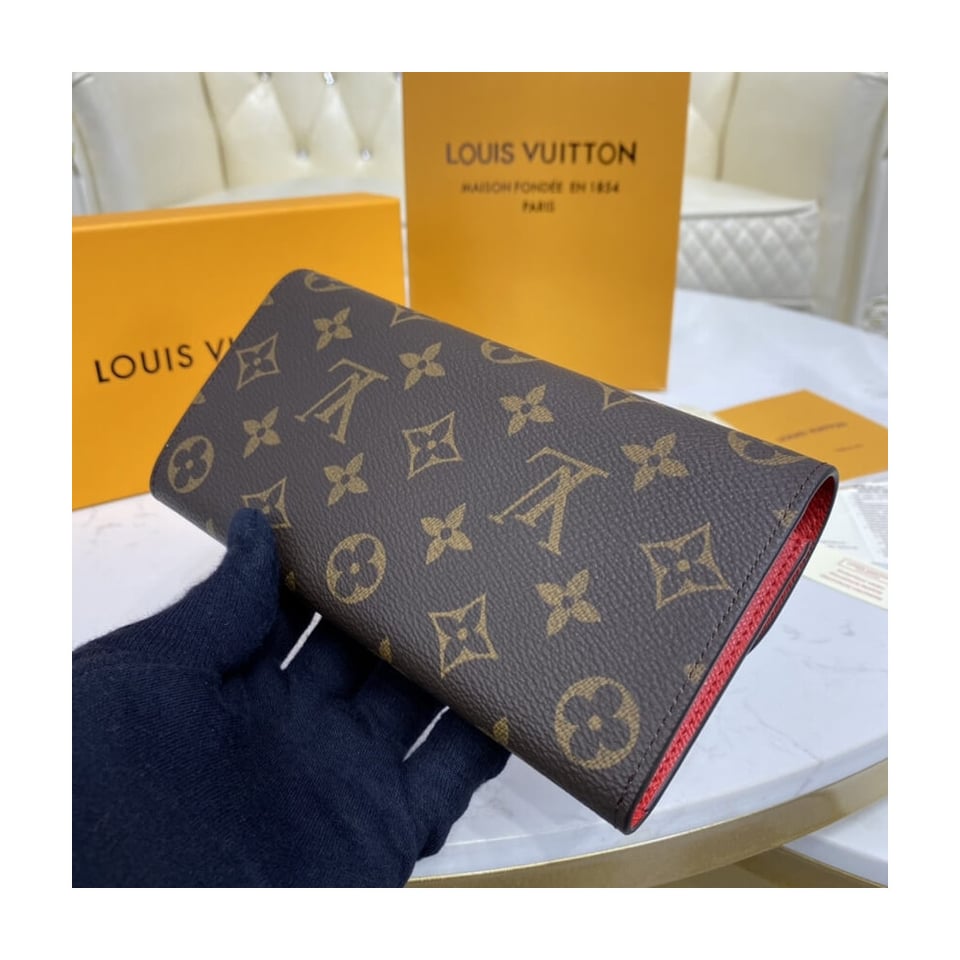 Louis Vuitton Monogram Canvas Emilie Wallet Red view 4