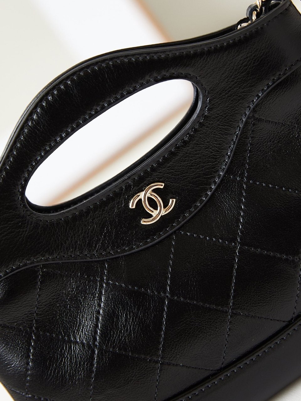 Chanel 24S31 Nano Shopping Bag 17.5Cm Black Lambskin Gold Hardware view 9