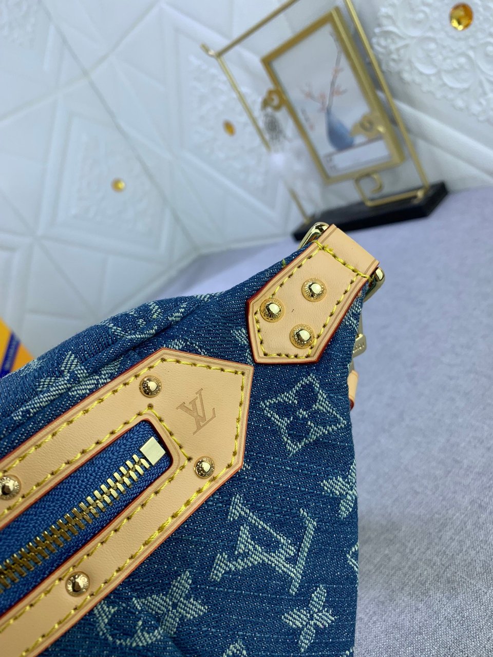 Louis Vuitton Bumbag High Rise Denim Blue 38Cm M46837 view 6