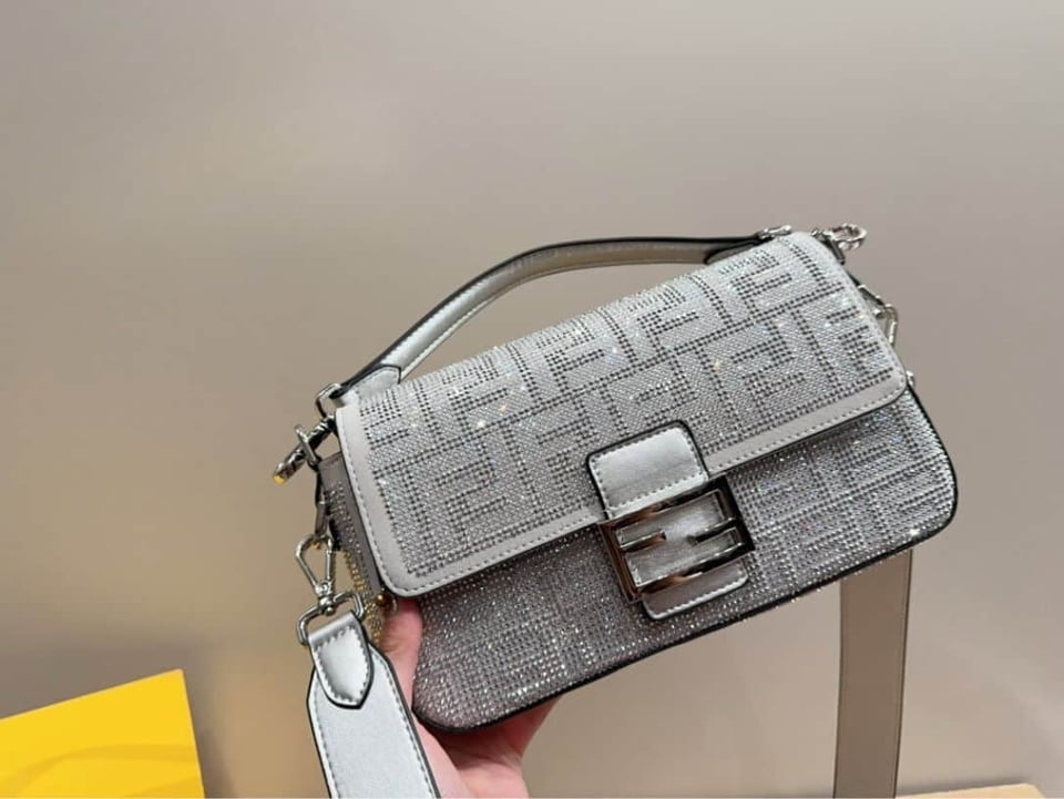 Fendi Baguette Silver Crystal Trim 25Cm view 4