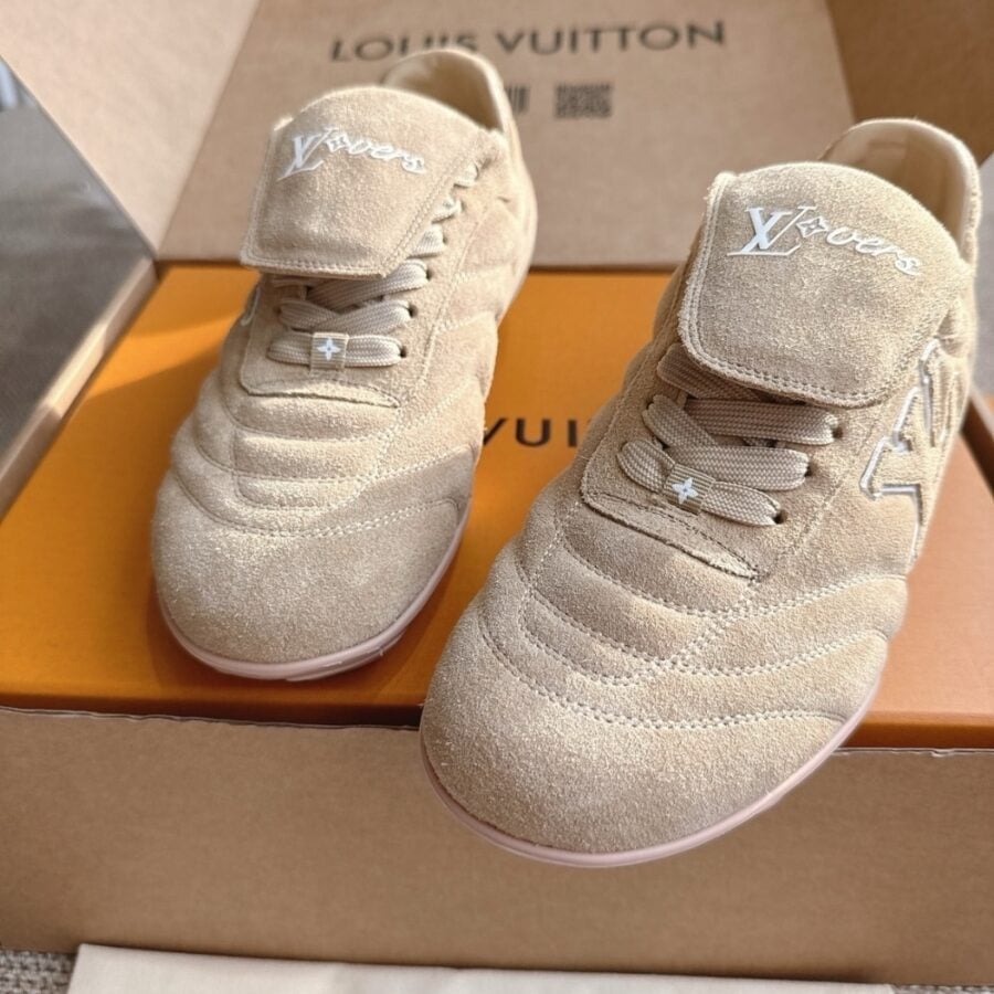 Louis Vuitton LV Footprint Soccer Sneaker Beige for Men 1AHTX8 view 7