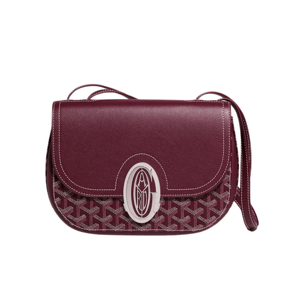Goyard 233 Bag Wine Red Calfskin And Goyardine Canvas 25cm view 2