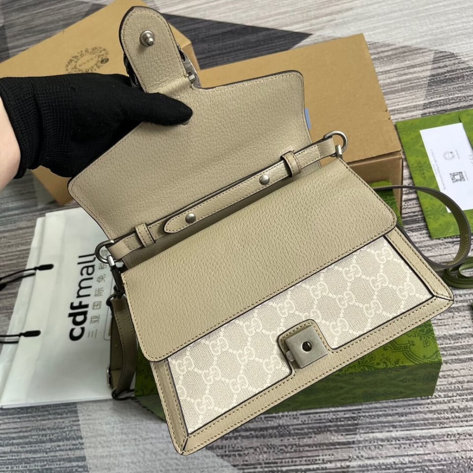 Gucci Small Dionysus Top Handle Bag Oatmeal Leather Trim view 11