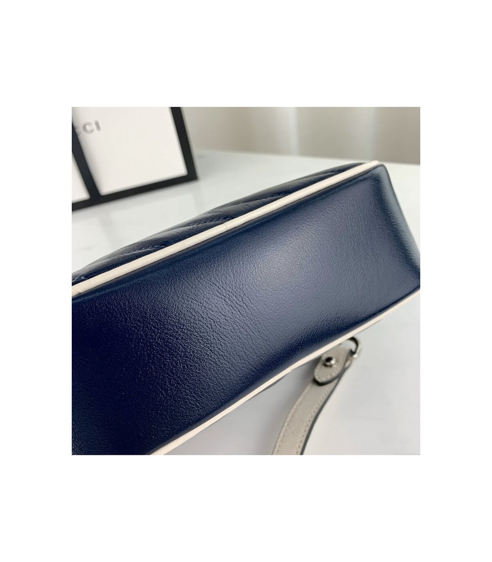 Gucci Diagonal GG Marmont Mini Bag Blue/White view 8