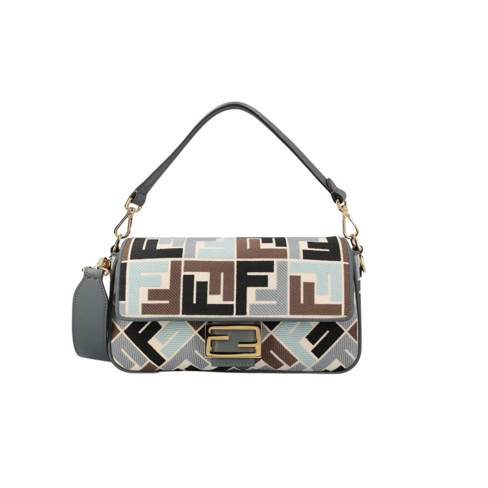 Fendi Baguette Ff Embroidered Shoulder Bag Multicolor 26Cm view 2