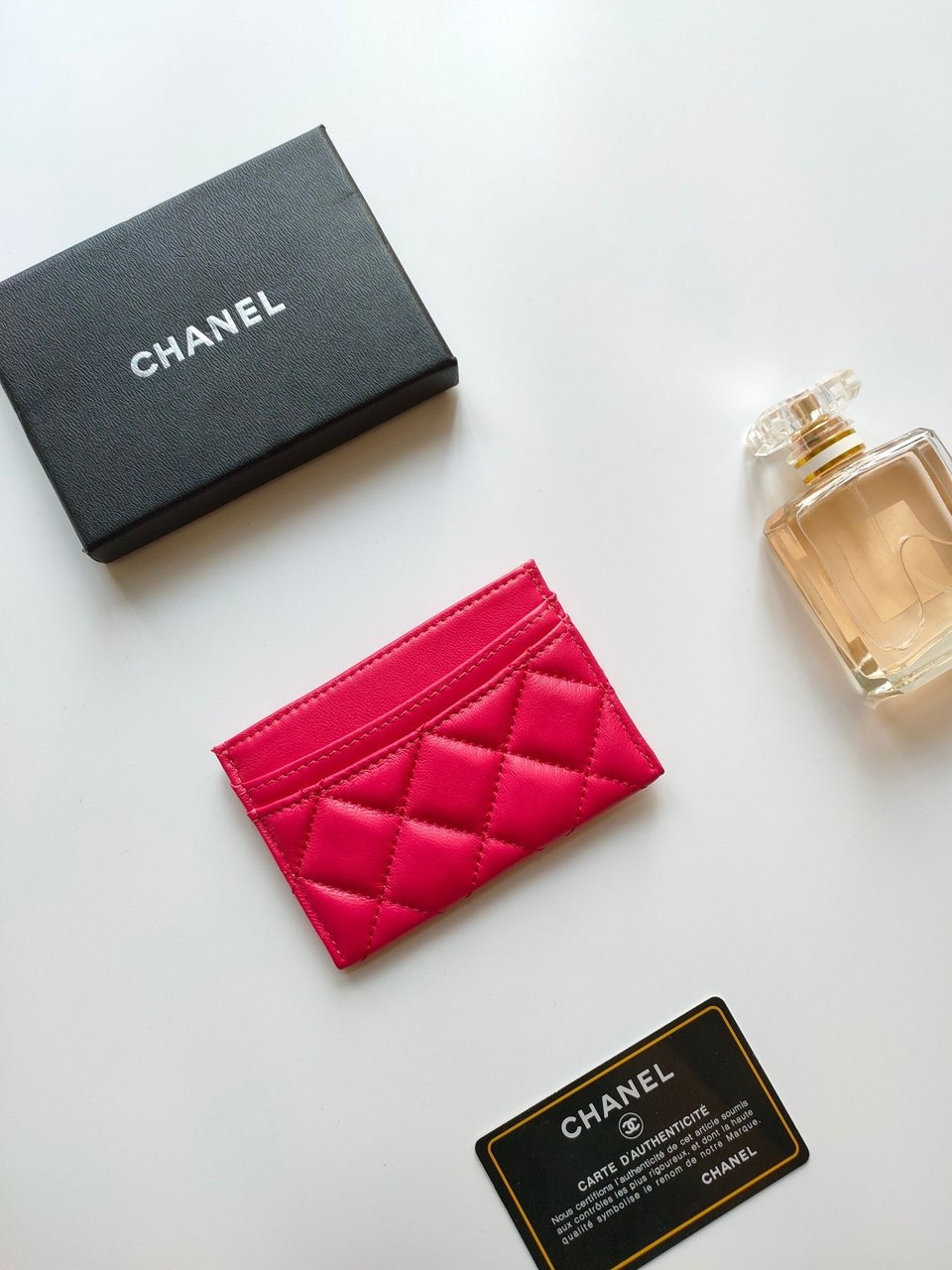 Chanel Card Holder 11.2 Red Pink Calfskin Gold Icon view 6