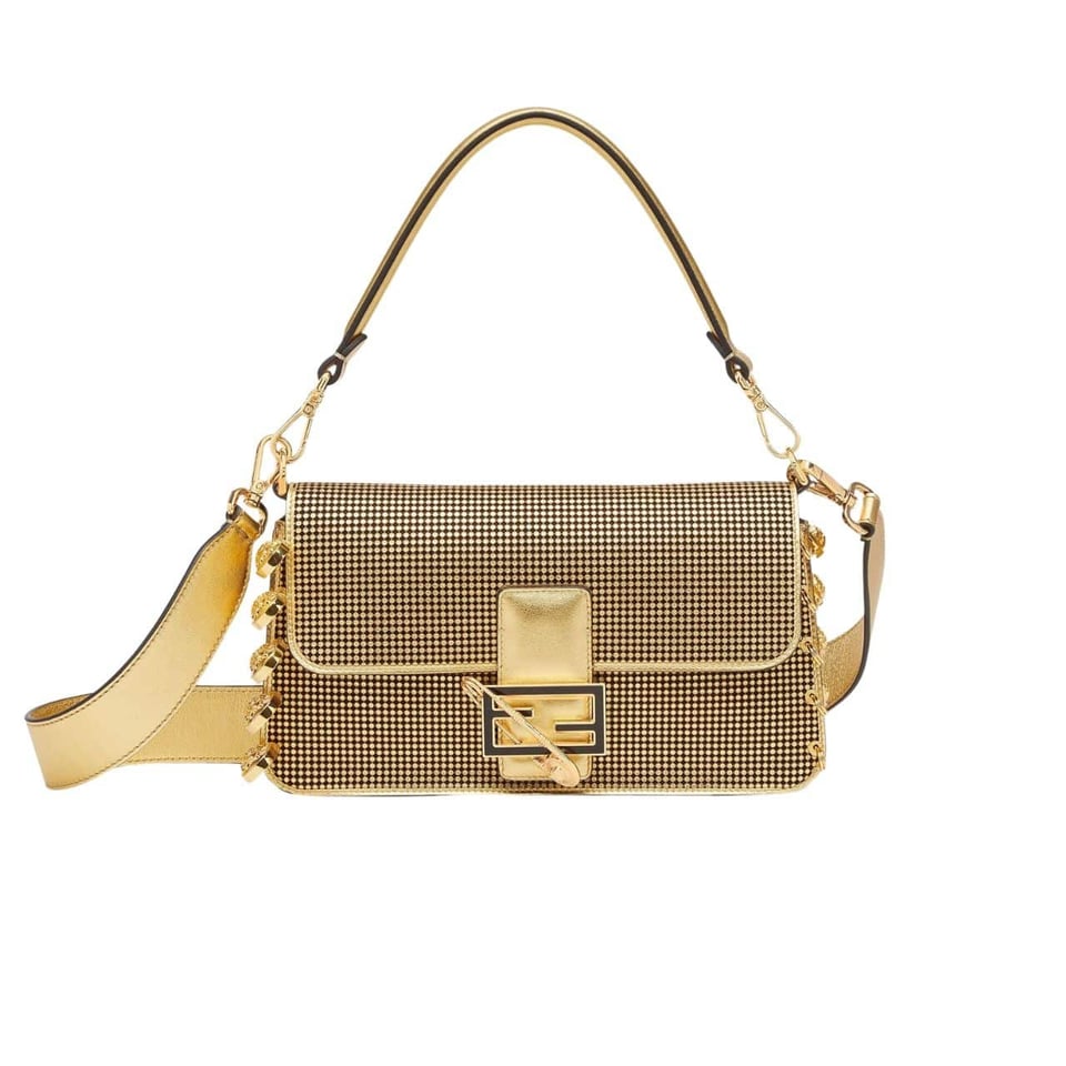Fendi X Versace Baguette Fendace Bag In Gold Perforated Leather 25Cm view 2