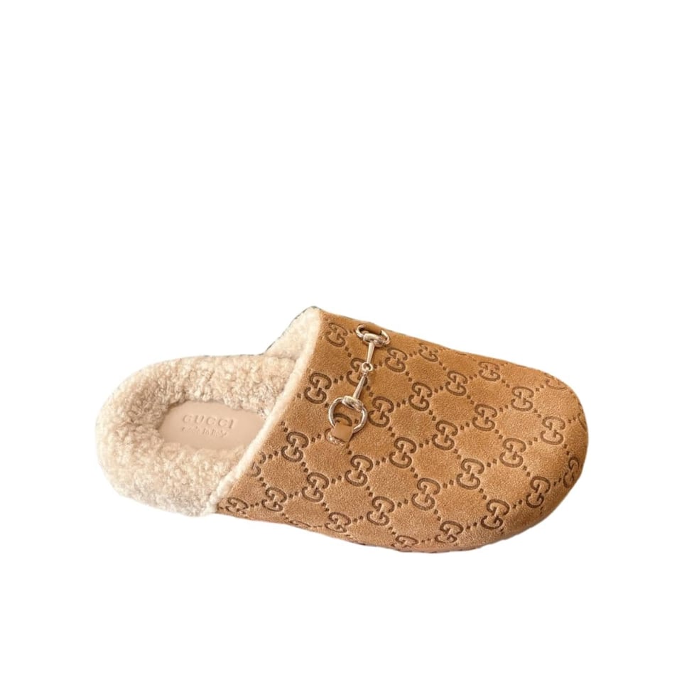 Gucci Women’S Horsebit Mule Gg Suede Brown 798740 Aaduy 9556 view 2