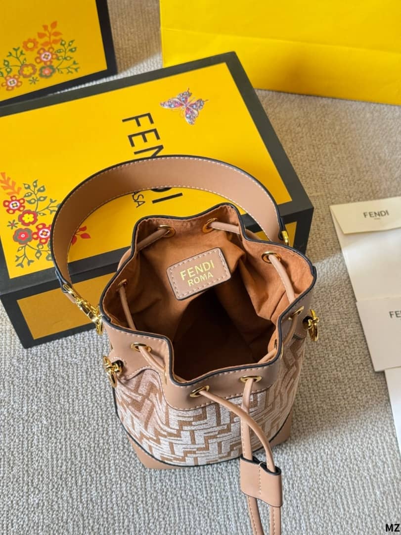 Fendi Mon Tresor Canvas Bag With Ff Embroidery 23Cm view 3