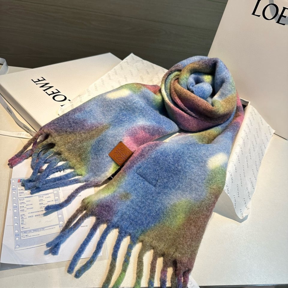Loewe Mohair Scarf Tie-Dye Multicolor For Women 185cm view 2
