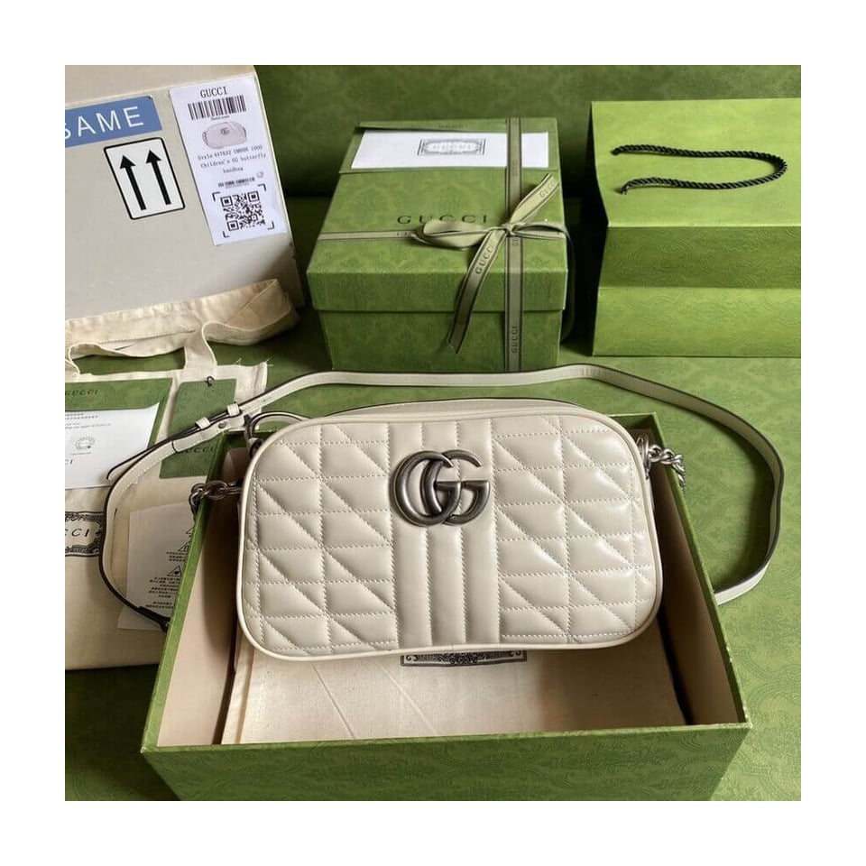 Gucci GG Marmont Small Shoulder Bag White view 5