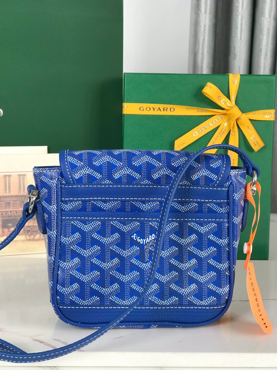Goyard Grand Bleu 16cm Sapphire Blue Goyardine Canvas And Lambskin view 10