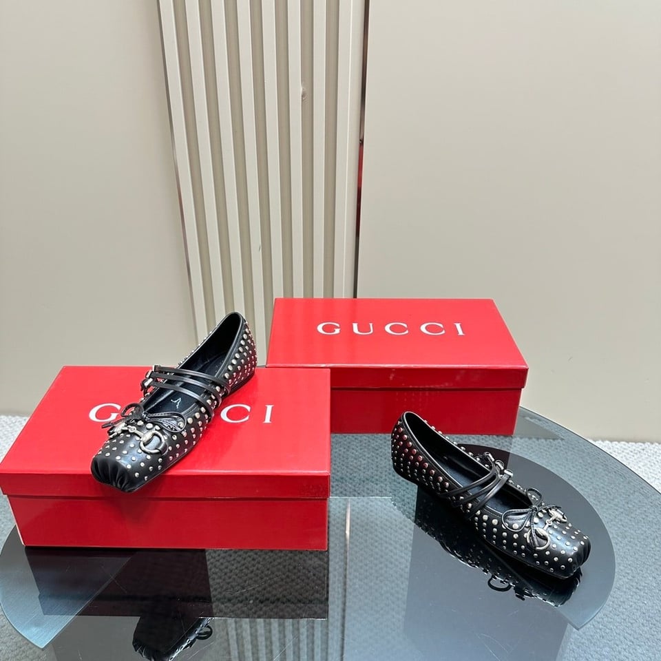 Gucci Women’S Horsebit Ballet Flat Allover Studs Black 814317 Aaeev 1050 view 6