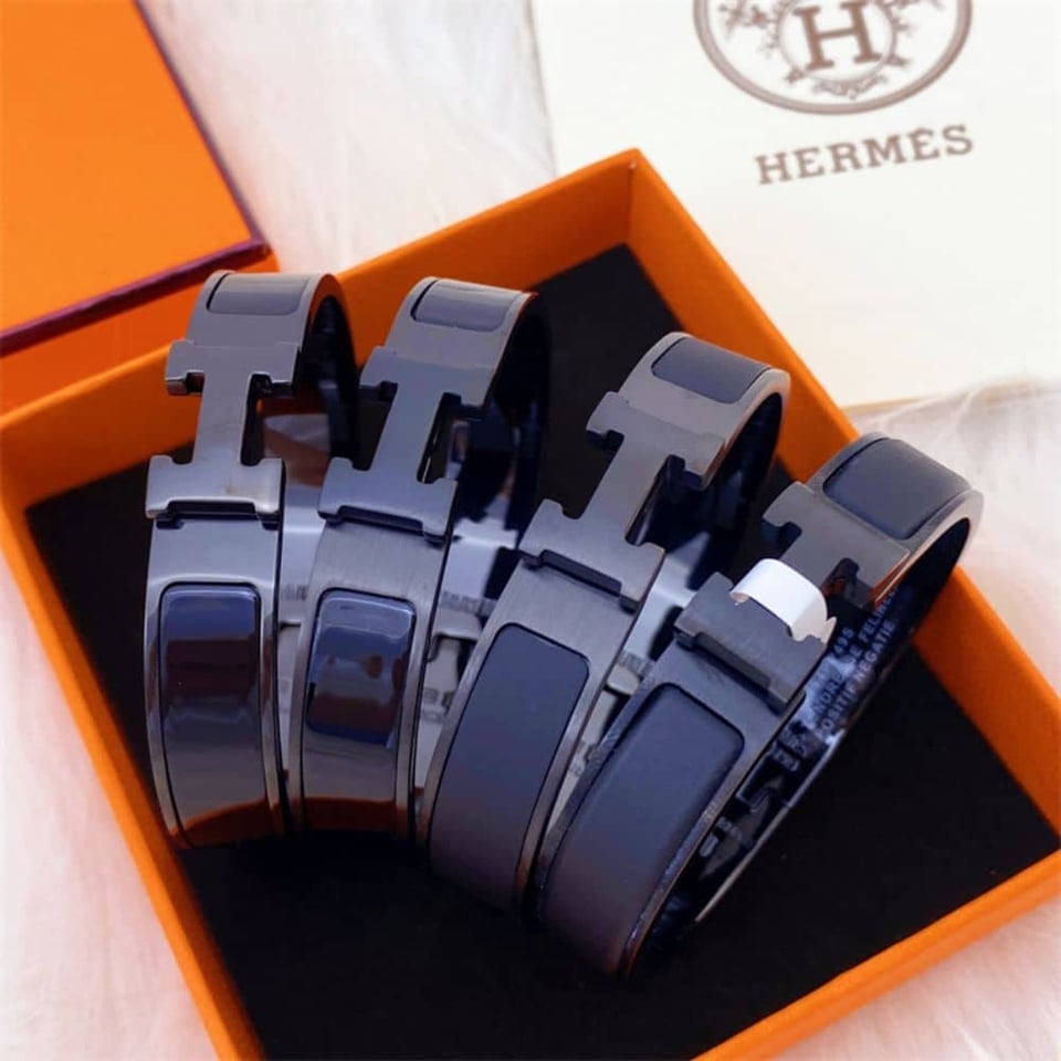 Hermes Mini Clic Anchor Chain Bracelet Black H703203Fk01T4 view 3