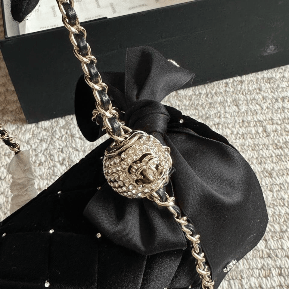 Chanel Mini Pearl Super Black Bag 17cm/6in view 10