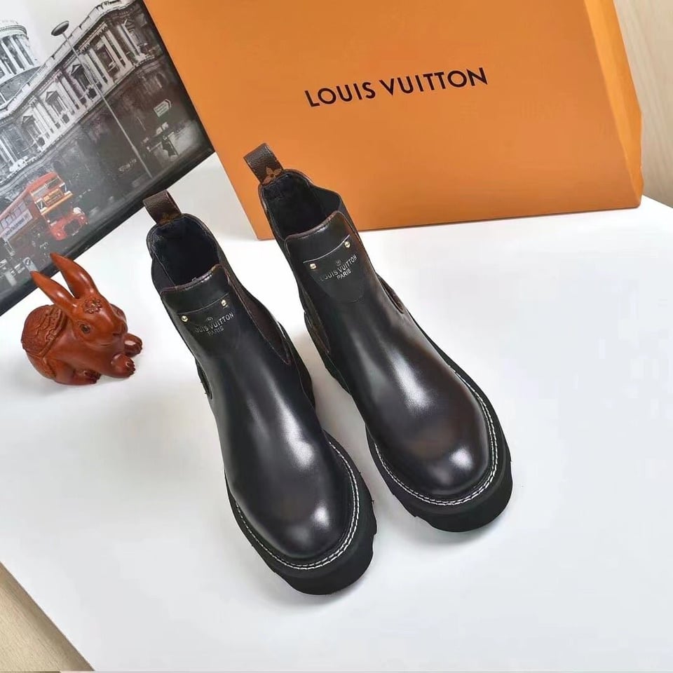 Louis Vuitton Beaubourg Ankle Boots Calf Leather Black view 5