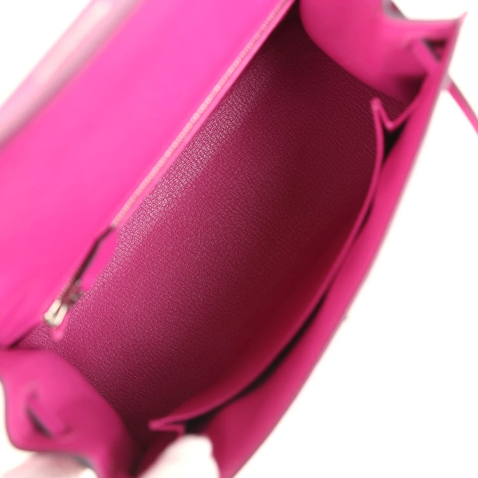 Hermes Kelly 25 Bag In Rose Pourpre Epsom Leather For Women 25cm/10in view 6