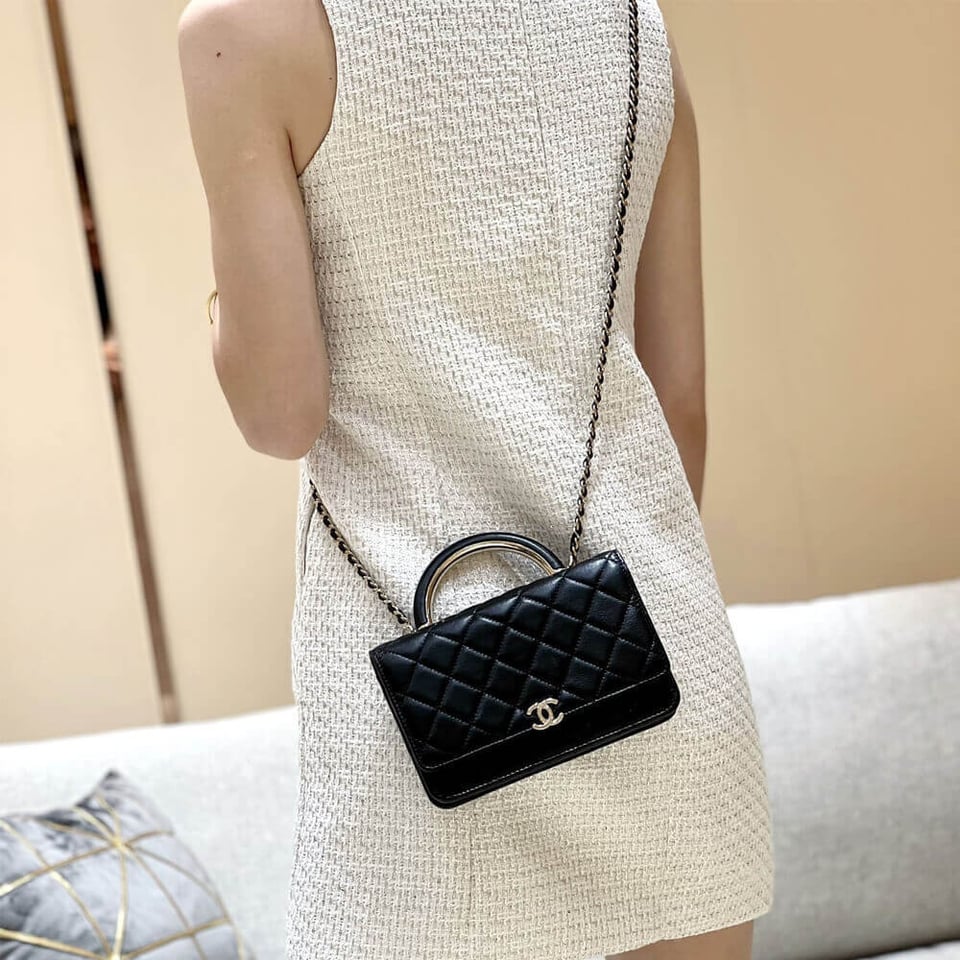 Chanel Wallet On Chain Top Handle Lambskin WOC view 4