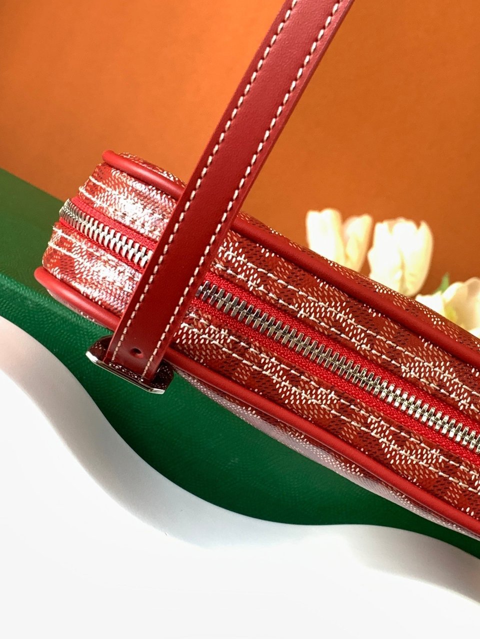 Goyard Yona Bag Coated MM 21Cm Red Canvas view 6