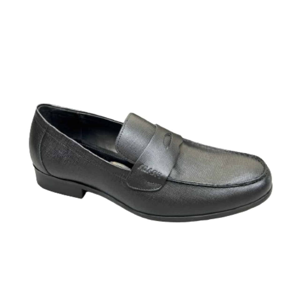 Prada Saffiano Leather Penny Loafers Black view 2