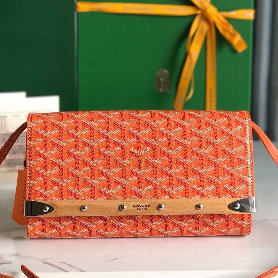 Goyard Monte-Carlo Pm Clutch 25cm Orange Goyardine Canvas view 2