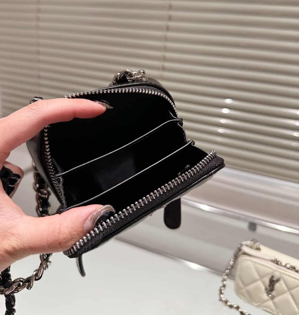 Saint Laurent Quilted Mini Bag With Zip Black 12Cm view 3