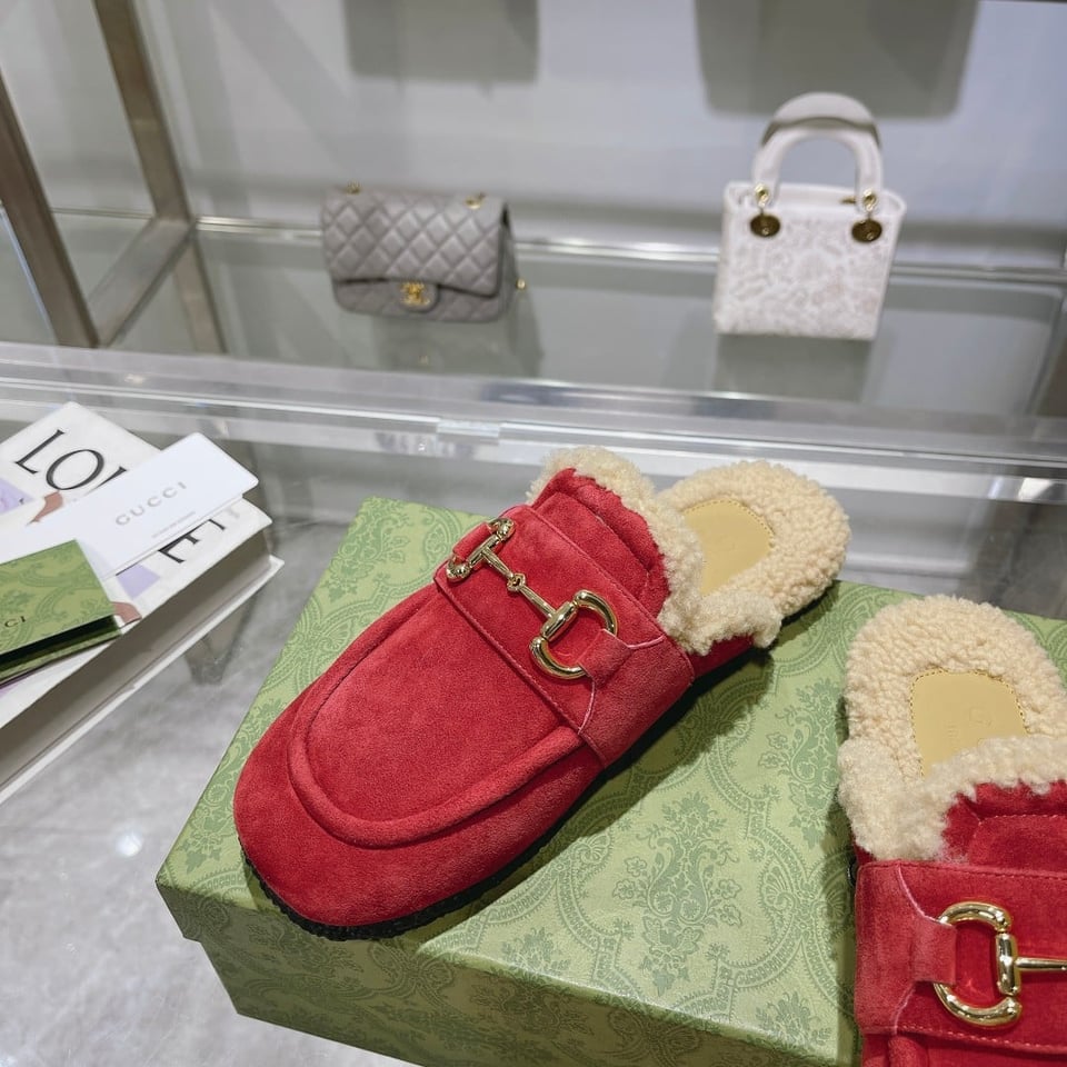 Gucci Women’S Mule With Horsebit Suede Leather Red view 7