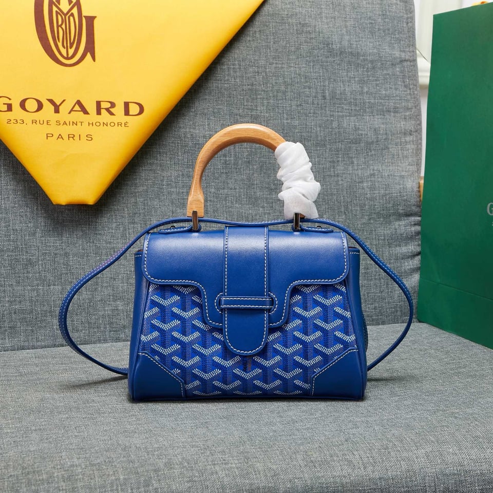 Goyard Saigon Souple Mini Bag Blue Canvas 20cm view 2