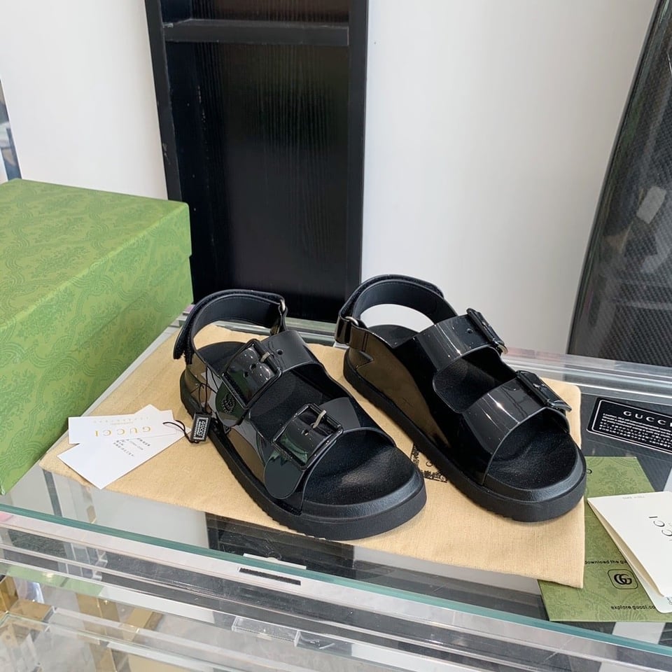 Gucci Women?S Sandal With Mini Double G ?Black 660243 J8700 1000 view 9