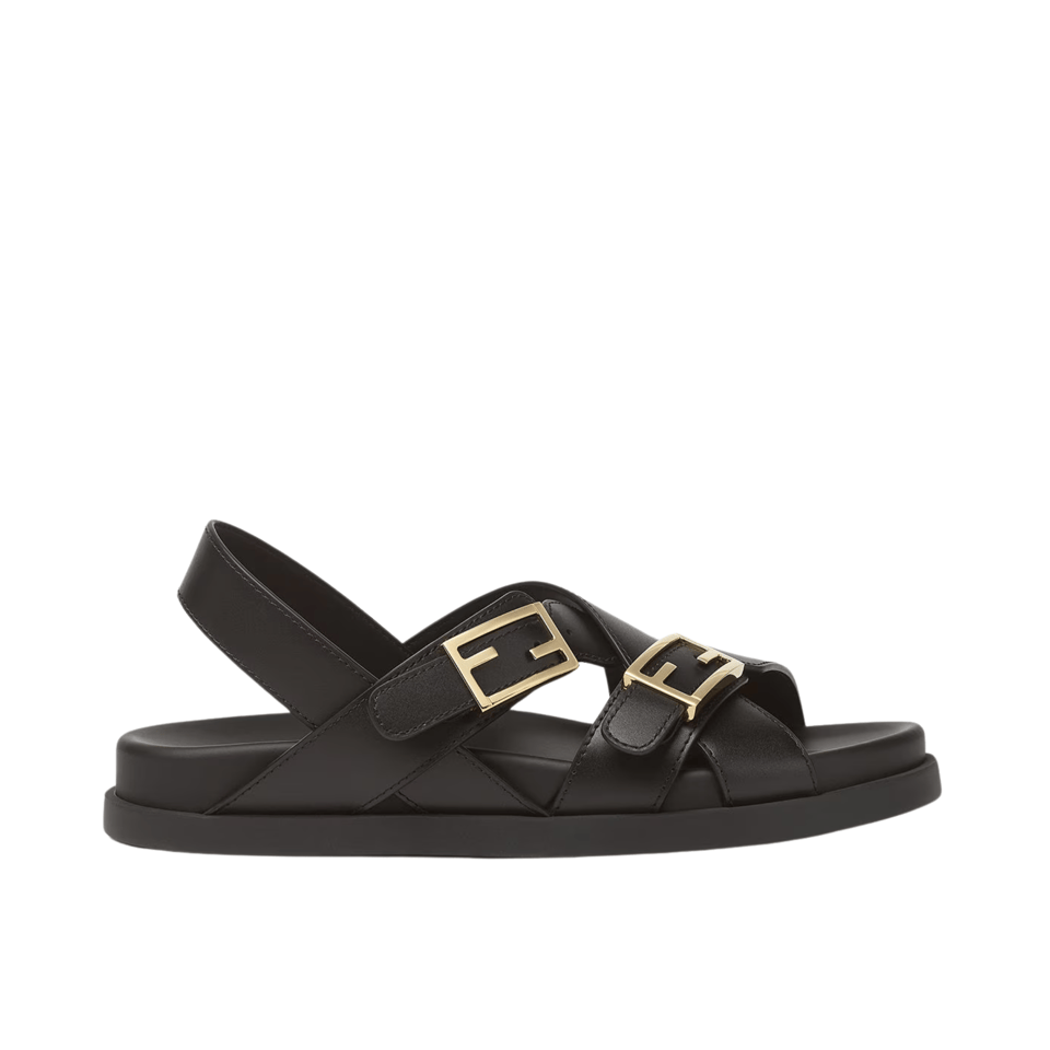 Fendi Feel Leather Slides Black 8X8647Na7F0Qa1 view 2