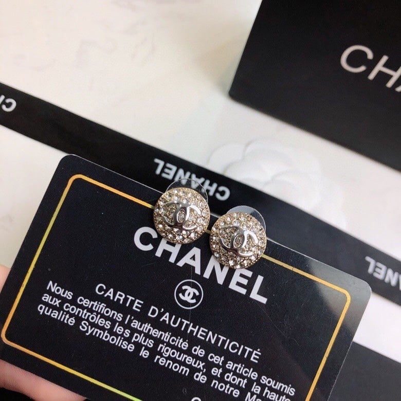 Chanel Button Earrings view 3