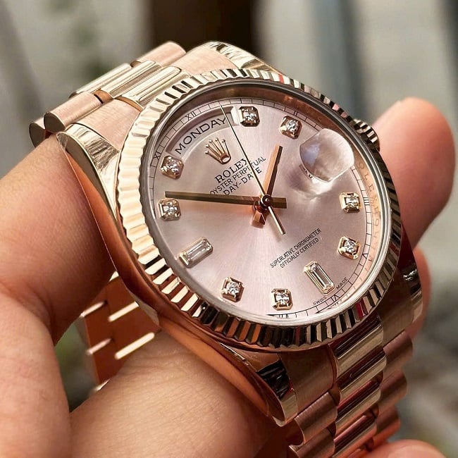 [Superclone] Rolex Day-Date 36mm Rosé – Colour Dial President 128235 view 2