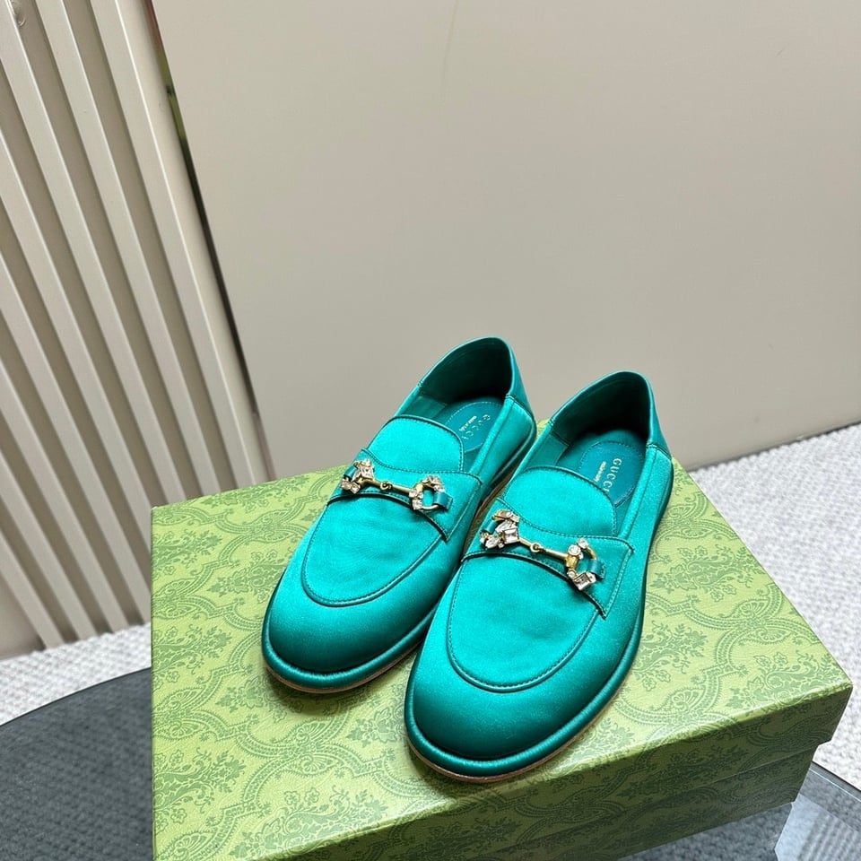 Gucci Women’S Horsebit Loafer With Crystals Blue view 9