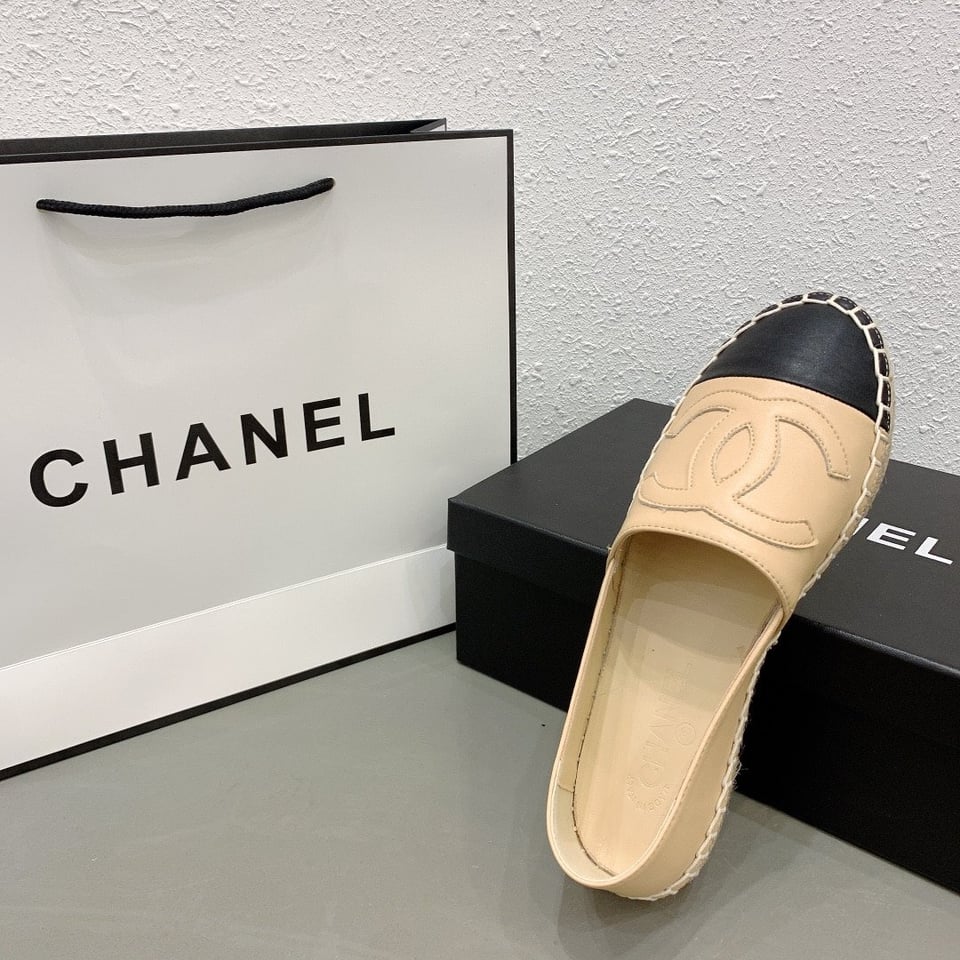 Chanel Cc Espadrilles Slip On Sheepskin Beige Black G29762 X01000 C0204 view 10