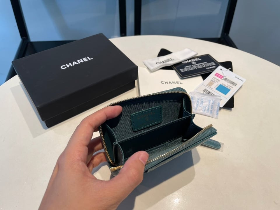 Chanel Zipped Coin Purse 11 Ocean Grained Calfskin view 7