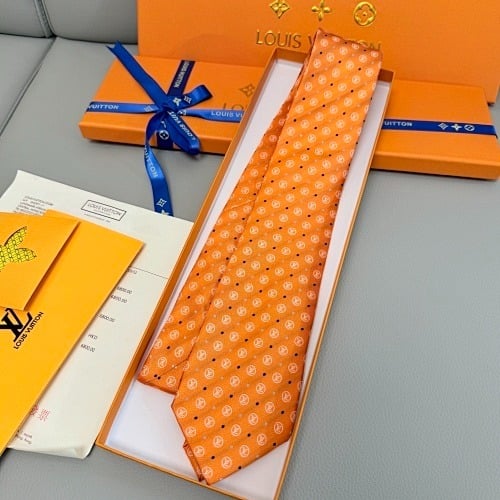 Louis Vuitton Orange Monogram Polka Dot Canvas Tie For Men view 3
