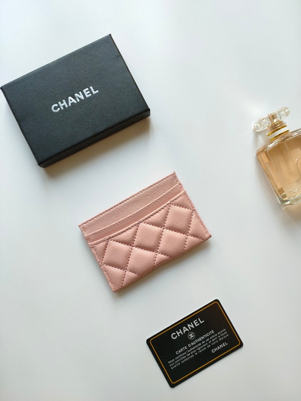 Chanel Card Holder 11.2 Pale Pink Grained Calfskin Gold Icon view 6
