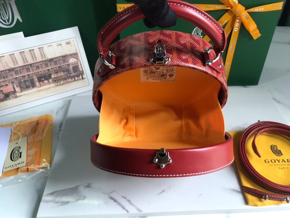 Goyard The Alto Hatbox Trunk Bag 18Cm Red Canvas view 9