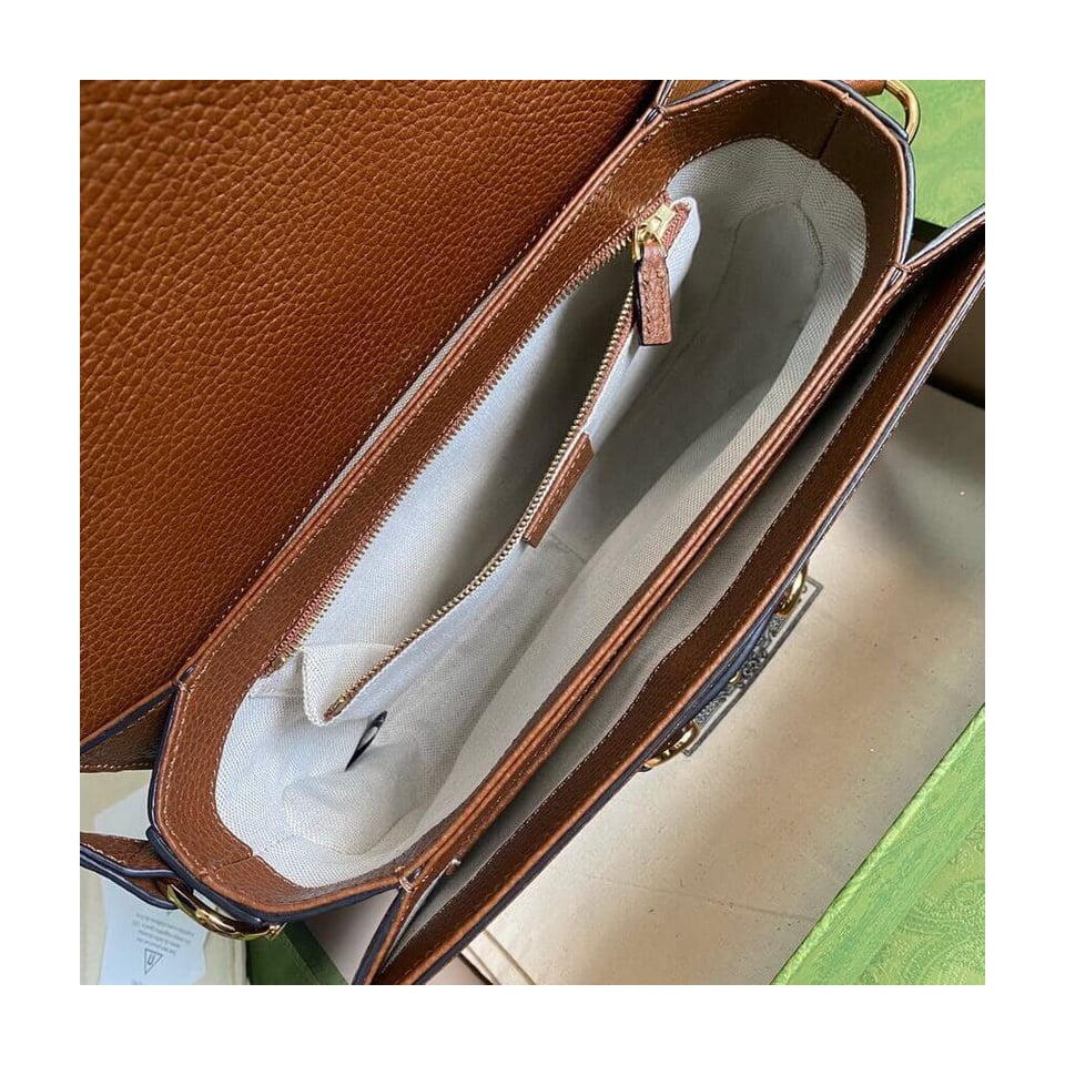 Gucci Horsebit 1955 Small Bag in Blue Denim view 9