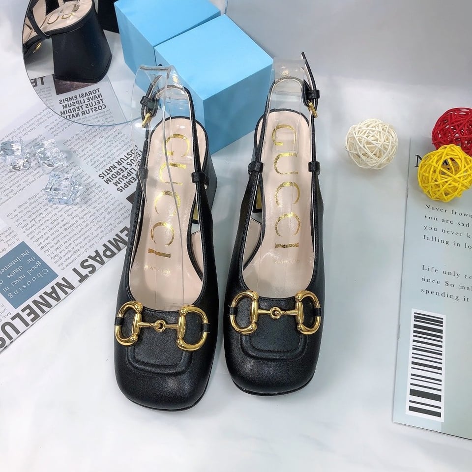 Gucci Women?S Mid Heel Slingback With Horsebit Black view 8