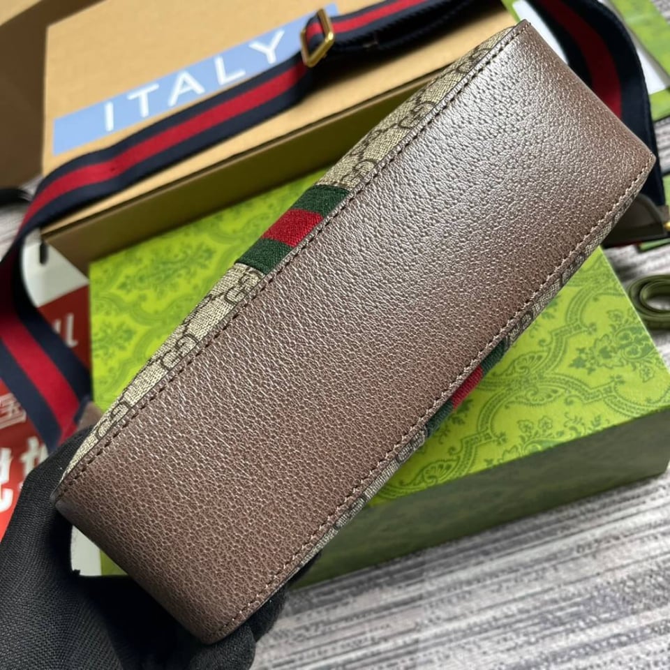 Gucci Ophidia Small Crossbody Bag Beige/Ebony 24cm/9.4in view 10